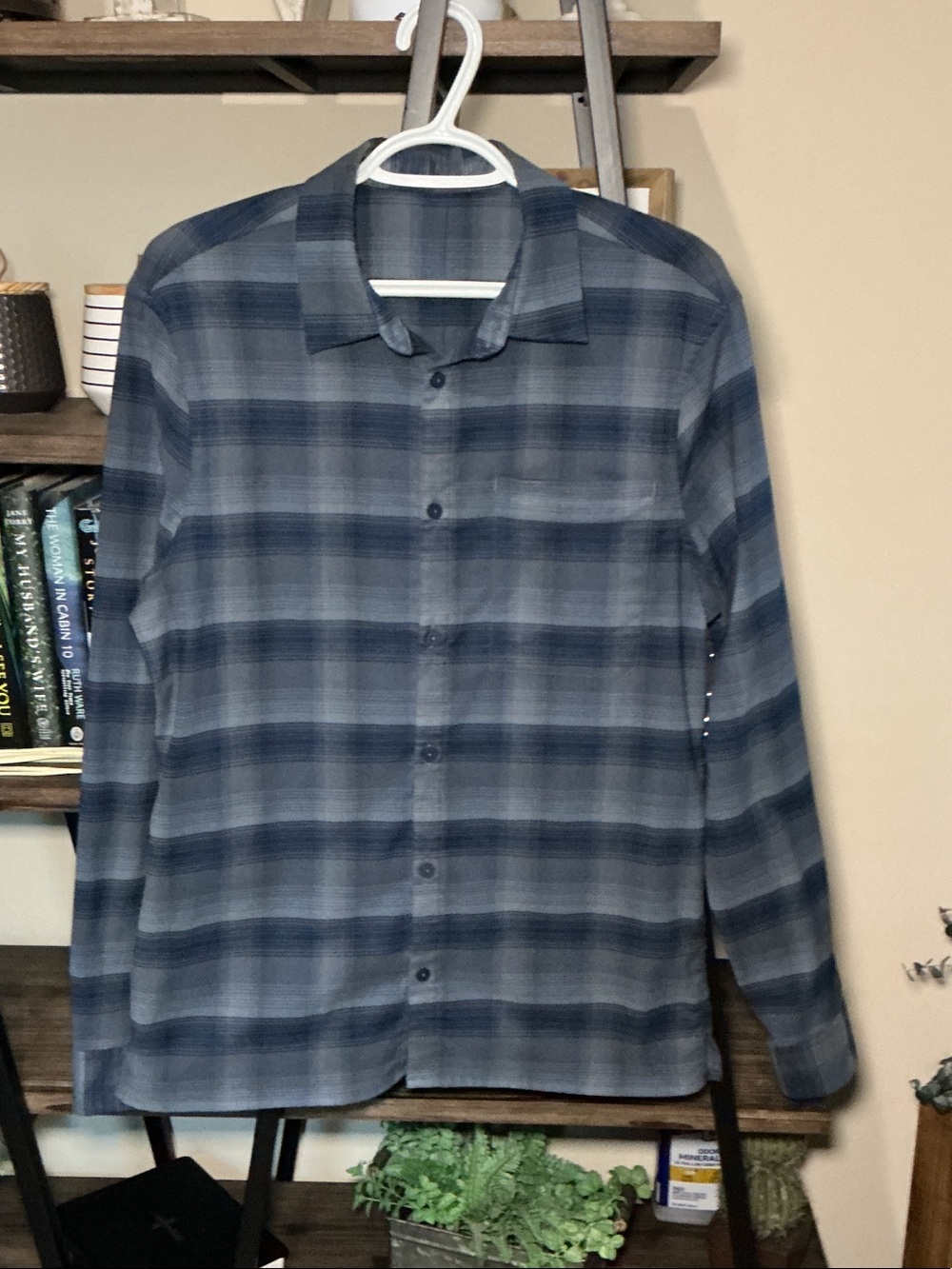 Men’s Lululemon Mason Peak Long Sleeve Blue Plaid